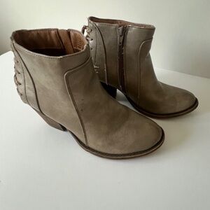 Now or Never Taupe Lace-Up Ankle Booties